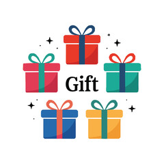Gift Package Icons – Flat Colorful Present Vector Design