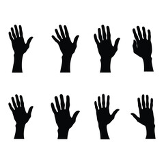 Obraz premium Various positions of hand simple minimal silhouettes