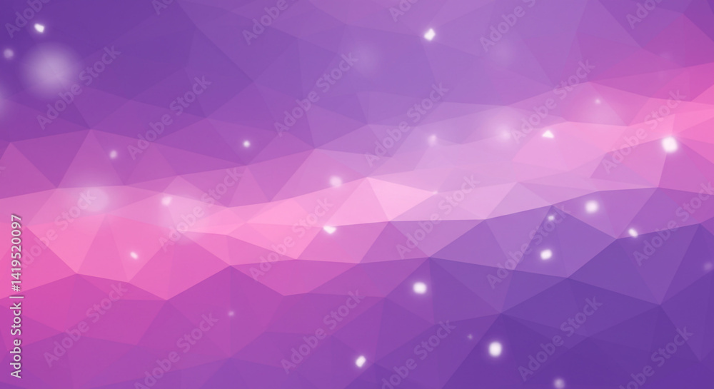 Aufkleber abstract purple and pink polygonal background with bokeh lights creating a dreamy and magical effect