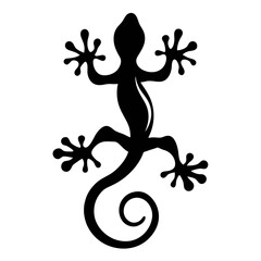 Gecko Lizard Silhouette Tattoo Vector Design