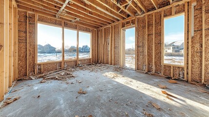 Interior of a home under construction