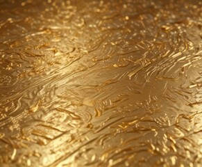 Mesmerizing gold foil pattern on metallic surface, reflecting light , design, shiny