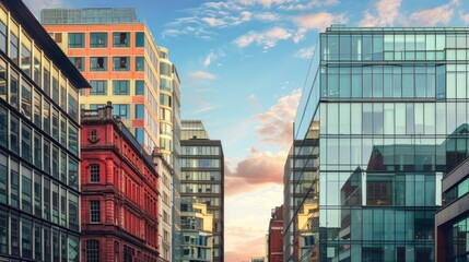 Obraz premium Skyline of Dublin with historical and modern buildings