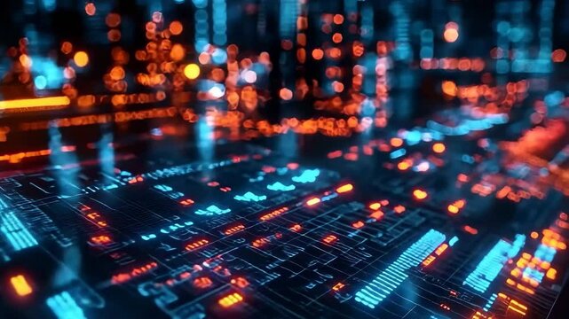 Futuristic financial dashboard with dynamic analytics and performance graphs - Powered by Adobe