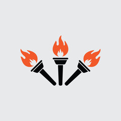 Minimalist Torch Flame Logo – Power, Light, and Freedom Concept

