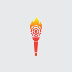 Minimalist Torch Flame Logo – Power, Light, and Freedom Concept

