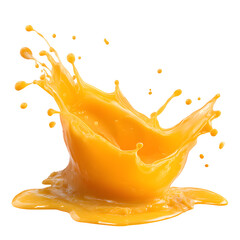 Puddle of orange juice isolated on white background, clipping path --v 7.0