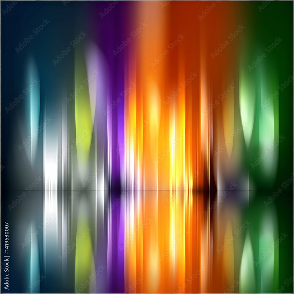 Aufkleber Abstract Chromatic Reflection: A Vivid Display of Blended Hues and Blurred Lines, Creating a Mesmerizing Visual Symphony