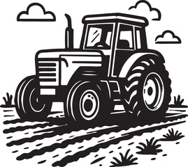 tractor on the field