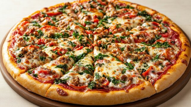 thin crust pizza closeup