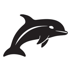 Obraz premium Dolphin Logo Monochrome Design Style