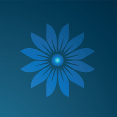 abstract blue background with flower