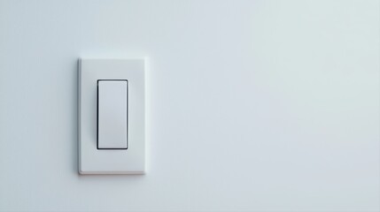 Modern minimalist light switch on plain wall with clean design