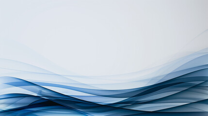 Naklejka premium Ethereal Blue Wave Abstraction: An abstract illustration of soft, flowing blue waves against a gradient backdrop, conveying a sense of calmness, serenity, and artistic design.