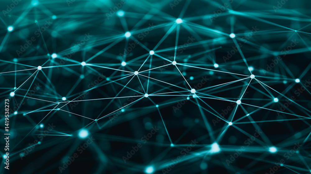 Poster interconnected web: a dynamic representation of data connections and digital networks in vibrant tur