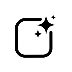 Ai generated icon. AI star and square icon. Tools for generate from the text. Computer help assistant. Large data processing concept. Icon element design for app and web. Vector illustration. Ai icon.