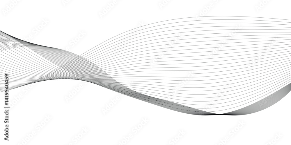 Poster abstract grey, white wavy smooth element swoosh speed wave modern stream curve and technology lines 