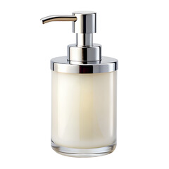 Obraz premium Liquid dispenser with chrome pump top isolated on transparent background