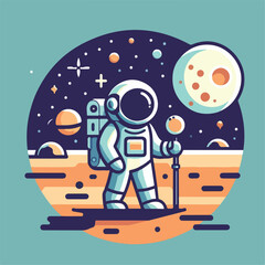 vector image of astronaut in space