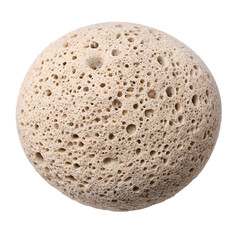 Porous sphere close up macro material isolated on transparent background