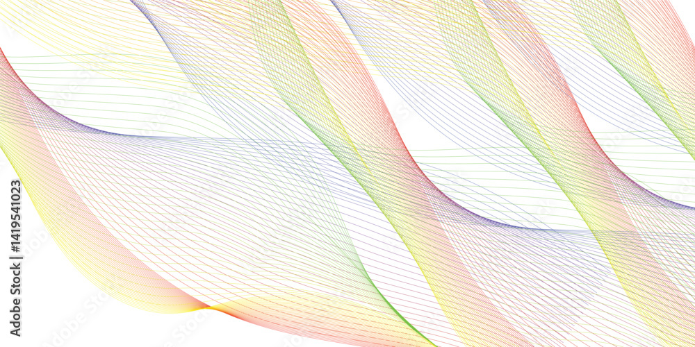 Poster abstract colorful glowing wave lines background. blending gradient colors. digital frequency track e