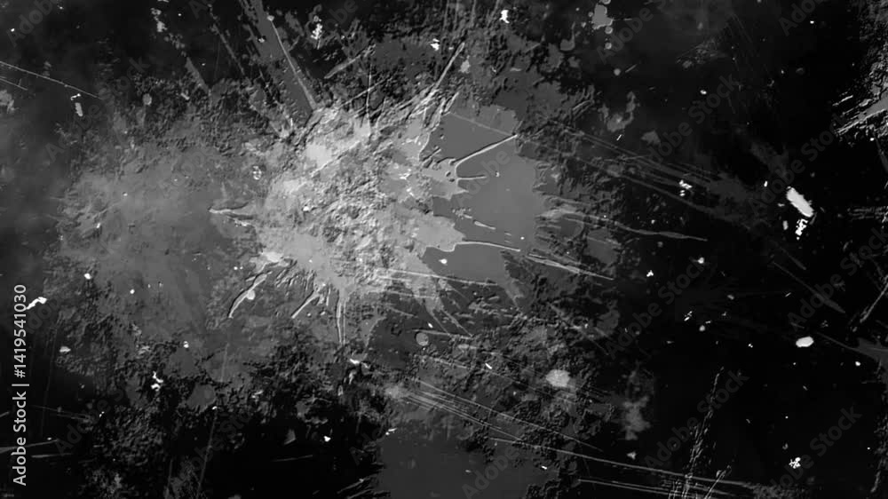 Poster grunge texture overlay with central splatter and scratches