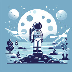 Fototapeta premium vector image of astronaut in space