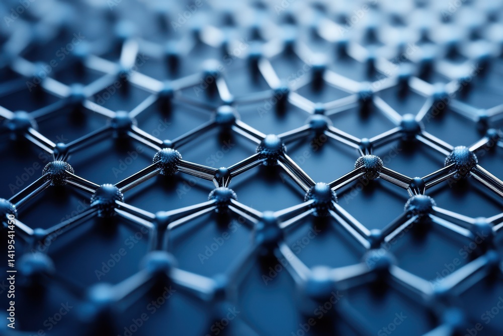 Aufkleber high-resolution view of a graphene structure showcasing atomic arrangement and bonding