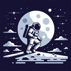 Fototapeta premium vector image of astronaut in space