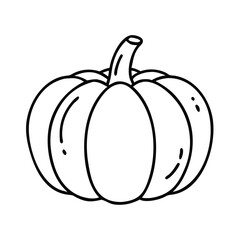 Outline of a pumpkin isolated on white background  