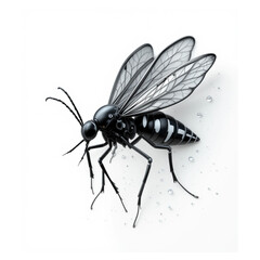 black 3D mosquito icon