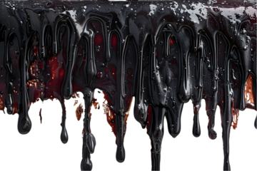 Dark chocolate glaze dripping.