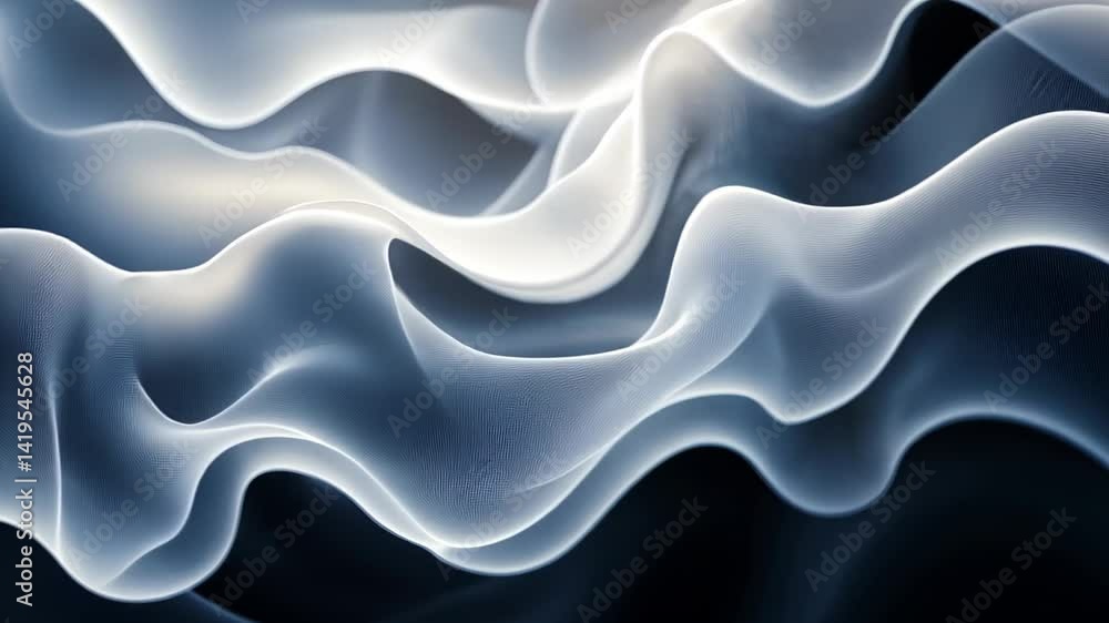 Poster flowing waves of light dance gracefully in an ethereal abstraction, revealing mesmerizing textures g