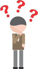 businessman with question mark on head