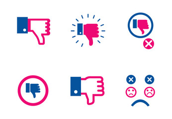 Feedback Icons Pack – Thumbs Down, Rejection, and Disapproval

