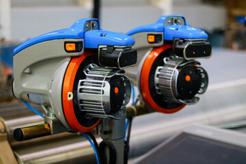 Close-up of the electric motor in the production line of the plant