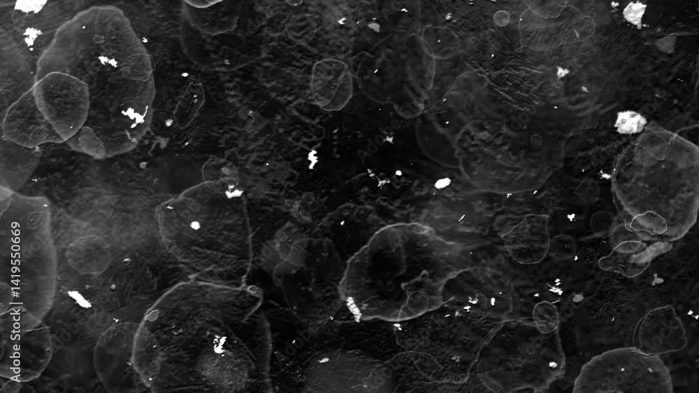 Poster abstract monochrome texture soft rounded shapes bright particles background