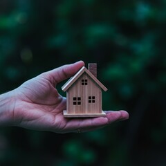 real estate agent holding house