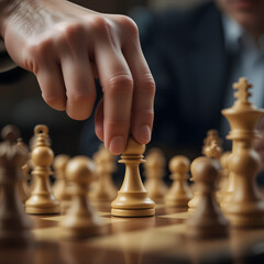 hand holding chess board