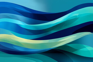 Fototapeta premium Elegant abstract sea waves vector with layered blue tones and subtle thin line contours for digital art projects.