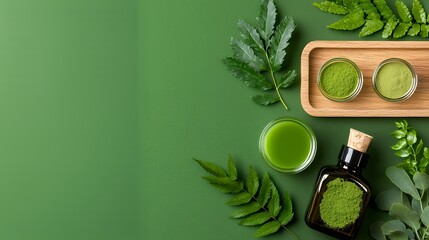 Matcha products display green aesthetic