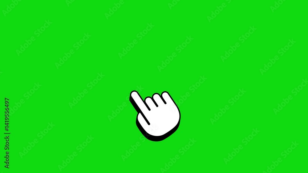 Poster hand cursor swiping up green screen animation touch gesture scroll up motion clip chroma key ui ux i