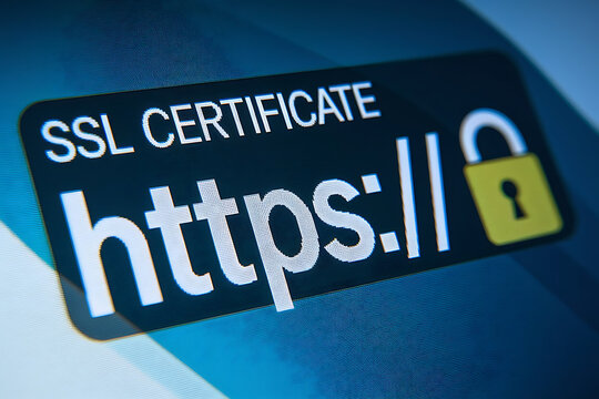 SSL Secure Connection: Close-Up of Browser Window with Lock Icon for HTTPS Encryption and Cybersecurity, ssl lock, ssl padlock, website design, ssl badge, ssl shield, Https, TLS, SSL certificate	