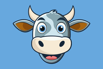 A cartoon Cow head vector