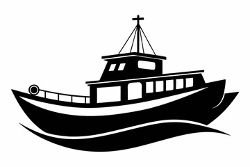 The boat silhouette black vector
