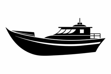 The boat silhouette black vector
