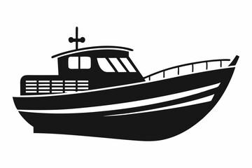 The boat silhouette black vector