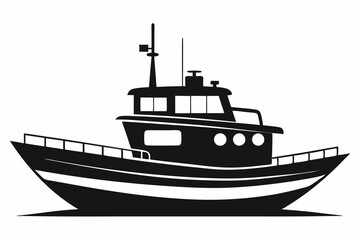 Fototapeta premium The boat silhouette black vector