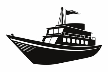 The boat silhouette black vector