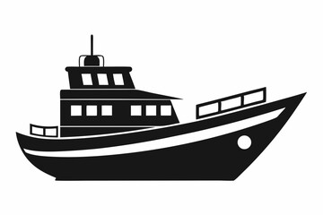 Obraz premium The boat silhouette black vector